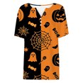thumbnail image 3 of Girls V‑Neck Short‑Sleeve Printed T‑Shirt Halloween‑Themed Fashion Casual Loose Comfortable Kids Tops For Party Daily Outing, 3 of 3
