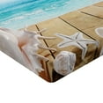 thumbnail image 2 of Ambesonne Beach Fitted Sheet, Sunshine Maldives Deck, Twin XL Size, Pale Brown Beige, 2 of 3