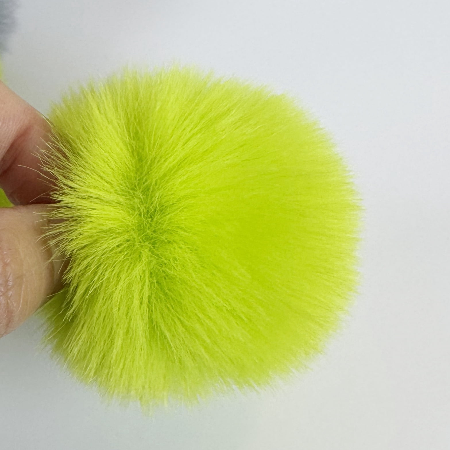 100pcs Faux Fur Pom Poms Balls with Elastic Loop, 2.4 Inch (6cm) Fluffy DIY Pompoms for Keychain, Hats, Shoes, Scarves and Bag Accessories, 10 Colors (10pcs Per Color)