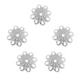 thumbnail image 1 of 5 piezas retro espaciador extremo flores tapas de para la fabricación Plata Gloria Flor del casquillo del grano, 1 of 9