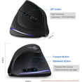 thumbnail image 5 of TRELC Ergonomic , 2.4G Wireless Vertical Optical  with Adjustable Sensitivity (1000/1600/2400 DPI), 6 Buttons for PC, Desktop, Laptop, Notebook (Black), 5 of 5