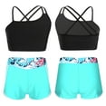 thumbnail image 5 of Zaldita Kids Girls 2 Piece Dance Outfit Printed Camisole and Booty Shorts Set Sports Bra Active Leaf 14, 5 of 7