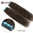 Tape In Hair Extensions Water Wave Human Hair 2 Dark Brown Natural