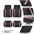 thumbnail image 4 of Auto Drive 4-Piece Black & Pink Heavy Duty Rubber Car Floor Mats, All Weather Universal Trim-to Fit for Car, SUV and Truck Mats, 4 of 8