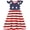 A03573-Flag, variant on Casual Costume Independence Day Dress for Girls American Flag Striped Patriotic Dresses Short Sleeve Patriotic Clothes Independence Day Outfits