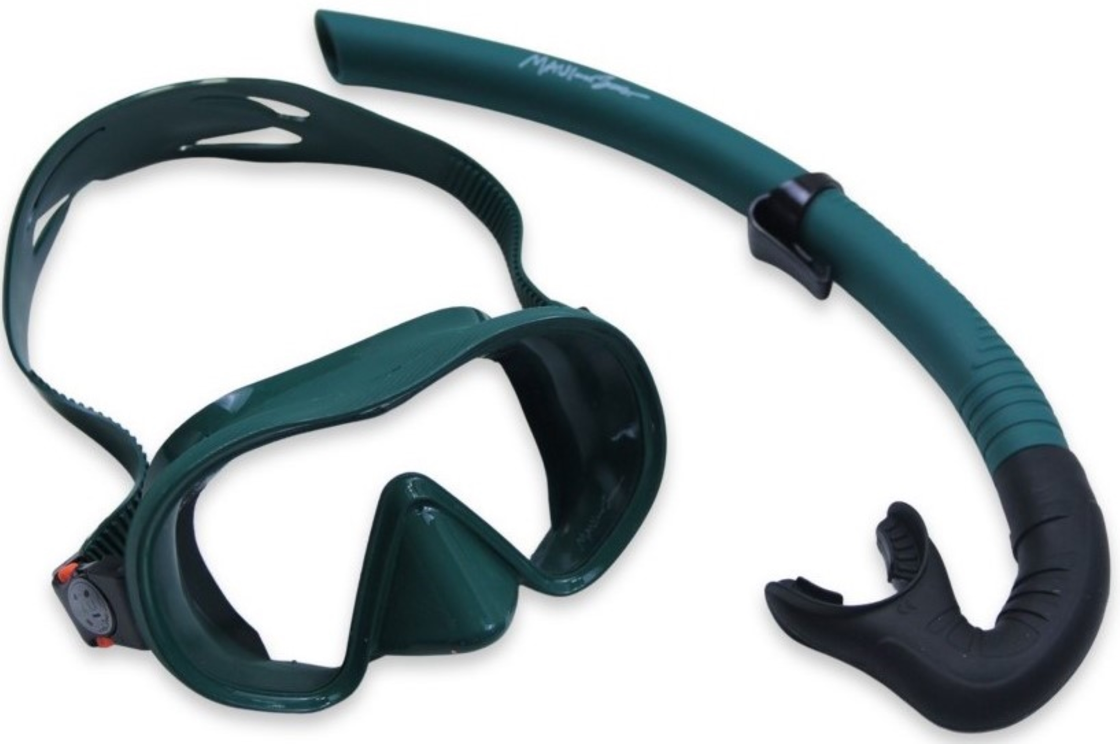Maui and Sons High-End Silicone Pro Diving Kit w/Snorkel Mask Adult One Size Fits All Green
