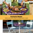 thumbnail image 6 of Elastic Fitted Round Tablecloth, Purple Sunshine Sunflower Waterproof Stretch Table Cover for 36"-44" Tables, Pastoral Bees Farmhouse Floral Washable Outdoor Tablecloths for Patio, Picnic, Camping, 6 of 9