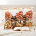 thumbnail image 3 of Orange Pumpkin Fall Outdoor Waterproof Pillow Covers, Cattle Thanksgiving Tree Farmhouse Decorative Square Throw Pillowcase Sofa Cushion Sham for Patio/Couch/Chair, 26"x26" 2 Pack, 3 of 8