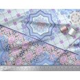 thumbnail image 2 of Soimoi Poly Georgette Fabric Check & Mandala Patchwork Printed Fabric 1 Yard 52 Inch Wide, 2 of 3