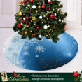 thumbnail image 6 of FMSHPON Blue SnowflakesStars Xmas Christmas Tree Skirt Stand Mat for Holiday Party Decoration Indoor Outdoor 36 inches, 6 of 6