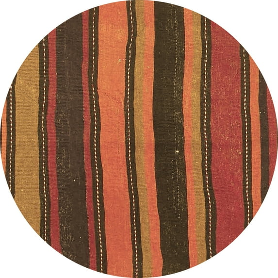 Ahgly Company Indoor Round Oriental Brown Traditional Area Rugs, 3' Round