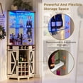 thumbnail image 5 of OKD Farmhouse Corner Bar Cabinet with Glass Holder, 72” Tall Wine Bar with LED Light & Adjustable Shelf for Living Room and Dining Room, White, 5 of 8