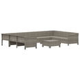 thumbnail image 2 of vidaXL 10 Piece Garden Lounge Set with Cushions Grey Poly Rattan, 2 of 5