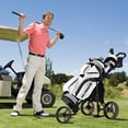 thumbnail image 2 of Goplus Folding 3 Wheels Golf Push Cart W/Seat Scoreboard Adjustable Handle Grey, 2 of 11