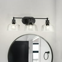 Luxury Vintage Bath Light, Large Size: 8''H x 9''W, with Farmhouse Style Elements, Matte Black Finish, UHP4878 from the Lubbock Collection by Urban Ambiance