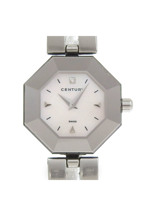 Pre-Owned Century Time Gem Women's Watch, 1-Diamond, Stainless Steel, Quartz, Analog, White...