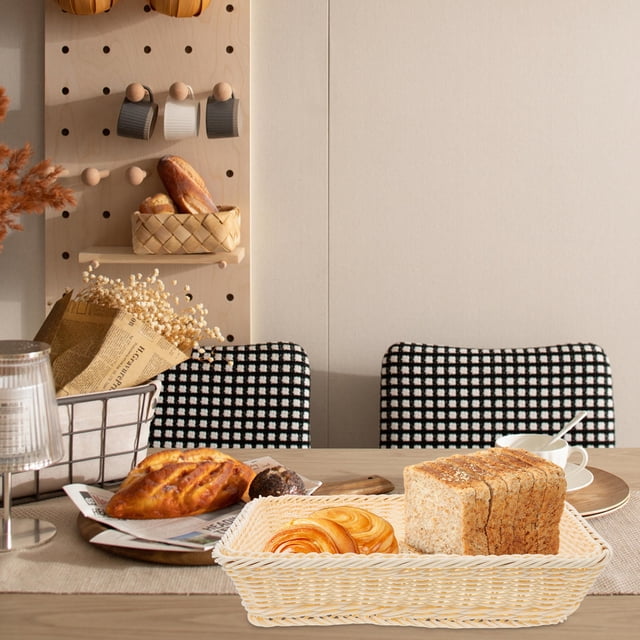 ELAYARD Cesta Tejida Para Y Verduras Con Cesta Plástica Beige Para Y Almacenamiento