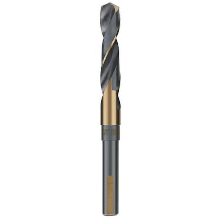 

5/8 in. HSS Silver and Deming Drill Bit 1/2 Reduced 3-Flat Shank Golden/Black Oxided 135 Deg.Split Point