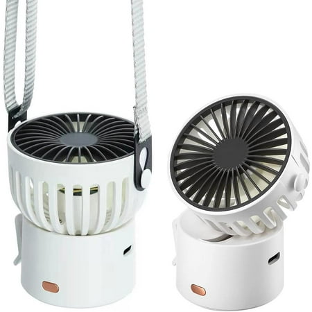 

USB Charging Cooling Fan Portable 45 Degree Adjustable Hanging Neck Fan Three-speed Wind Hand-held Fan with Lanyard