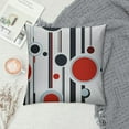 thumbnail image 2 of QZHH  White Black Red Modern Abstract Geometric Throw Pillow Covers Decorative Cushion Pillow Cases Square Pillowcases for Bed Sofa, 2 of 5