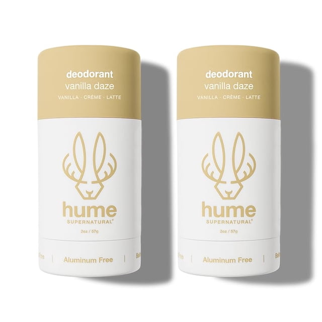 Hume Desodorante sobrenatural sin aluminio para mujeres y hombres, para pieles sensibles, probiótico a base de plantas, sin bicarbonato de sodio, aloe y flor de cactus, antisudor, manchas y olores,