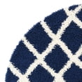 thumbnail image 5 of SAFAVIEH Dallas Jerrie Geometric Shag Area Rug, Navy/Ivory, 6' x 6' Round, 5 of 7