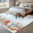thumbnail image 4 of 5'x7' Area Rugs, Blue Coastal Indoor Outdoor Area Rug for Living Room Bedroom, Summer Beach Starfish Shell Coral Washable Bathroom Rugs Kitchen Floor Carpet Mats Home Decor Aesthetic, 4 of 8