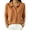 Coffee, variant on Sweater for Women Collared V-Neck Pullover Top Long Sleeve Ribbed Knit Casual Fall Blouse