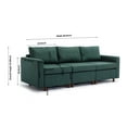 thumbnail image 4 of 3 Seat Module Sectional Sofa Couch with 1 Ottoman for Living Room, Seat Cushion and Back Cushion Non-Removable and Non-Washable, Convertible Sectional Modular Sofa for Living Room, 4 of 7
