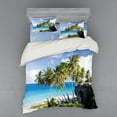 thumbnail image 2 of Ambesonne Tropical Bedding Set 3 Pcs, Ocean Exotic Beach, Twin, Cream Blue, 2 of 3