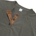 thumbnail image 6 of Oazcsf Long Sleeve Corduroy Shirt for Men Thermal Henley Button Undershirts Lightweight Casual Pullover Sweater Winter Knit Big and Tall Men's Tops, 6 of 6