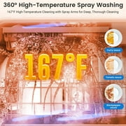 BLITZHOME Smart Wifi Countertop Dishwasher, 9 Programs,5.2L Built-in Water Tank ,3-Spray Arms & 24H Timing,No Installation Needed