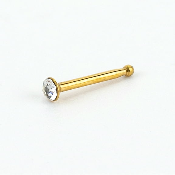 Claire's Adult Women's Gold 20G Crystal Nose Stud, Stainless Steel, 1 Pack, 52971