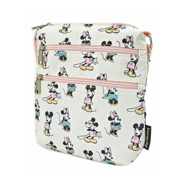 Loungefly Women Pastel Minnie Mickey AOP Nylon Passport Multi 8 inches x 9 inches x 1.25 inches Walmart