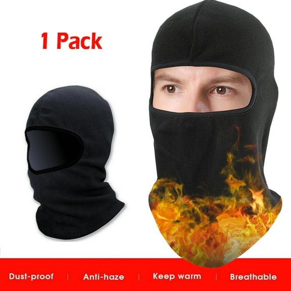 IC ICLOVER Winter Hats Ski Mask Balaclava Fleece Full Face Cover for Outdoor Sports Motorcycle Cycling Skiing, Windproof and Warm(Black)