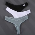 thumbnail image 4 of 3 Unids/Set G-string Bragas De Algodón Ropa Interior De Las Mujeres Sexy Femeninas Tanga Color Sólido Lencería M-XL Diseñopangjing, 4 of 4