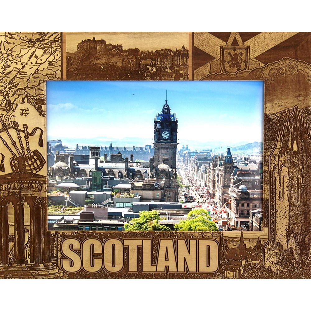 Scotland Quad Style Laser Engraved Wood Picture Frame (5 x 7) Walmart