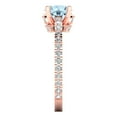 thumbnail image 3 of 1.465 ct Round Cut Natural Swiss Blue Topaz Solitaire with Simulated Diamond Accents 18K Rose Gold Womens Engagement Ring, 3 of 5
