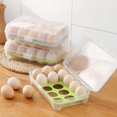 thumbnail image 4 of COM1950s Egg Storage Box with Cover,15 Grid Refrigerator Organizer,Food Grade Plastic Tray for Kitchen Use To Keep Eggs Fresh and Prevent Breakage, 4 of 9