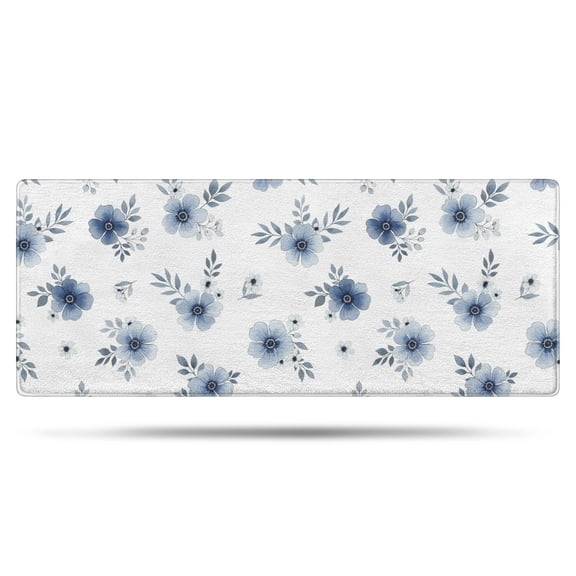 Pioneer Flower Floral Print Pattern Bathroom Rugs Mat, Non Slip Microfiber Bathroom Rug with Rubber Backing, Soft Mats for Bathroom Floor Tub Shower, 24"x60"