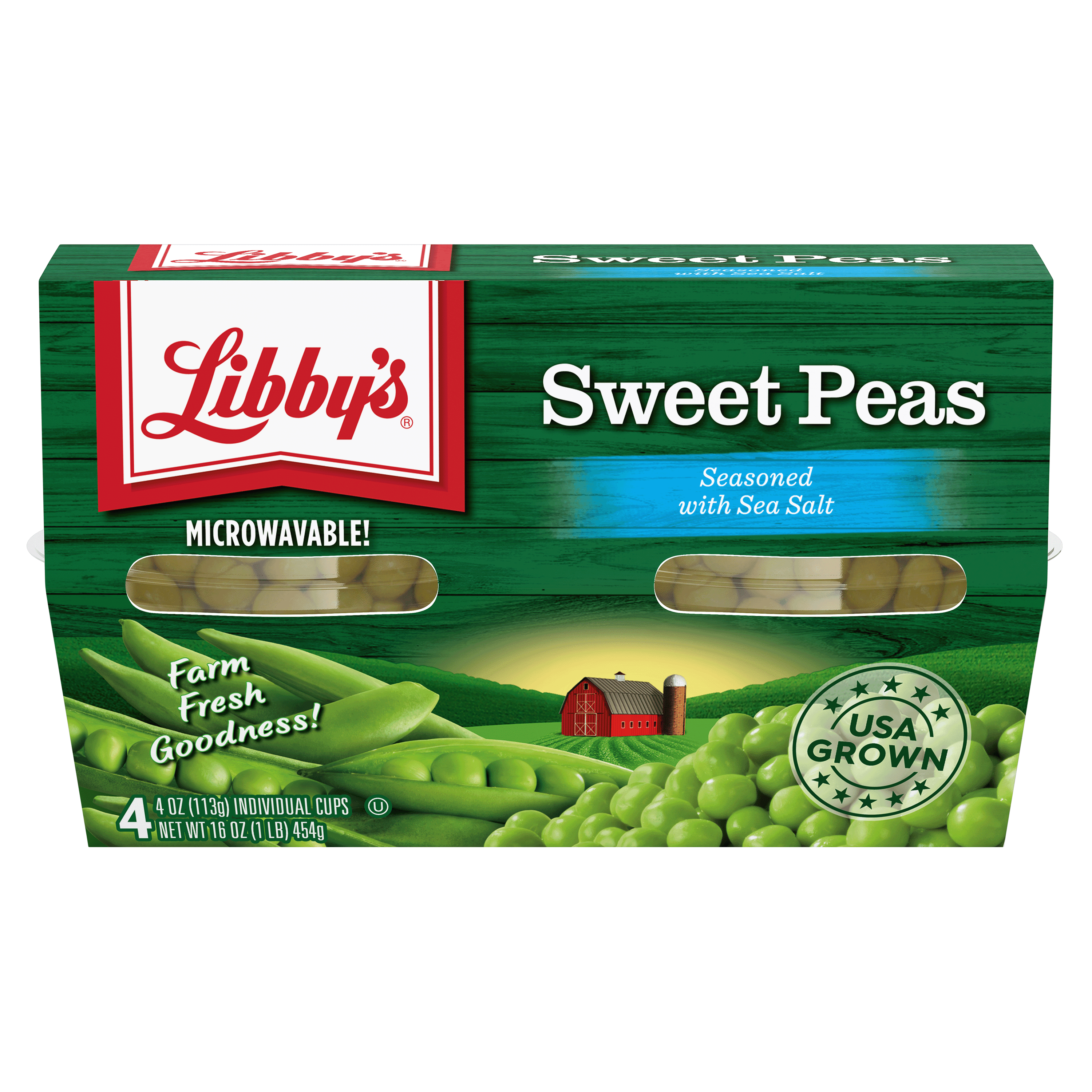 (6 pack) (4 Count) Libby's Sweet Peas, 4 oz Cups