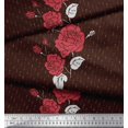 thumbnail image 3 of Soimoi Poly Georgette Fabric Dot,Leaves & Rose Flower Print Fabric by the Yard 52 Inch Wide, 3 of 3