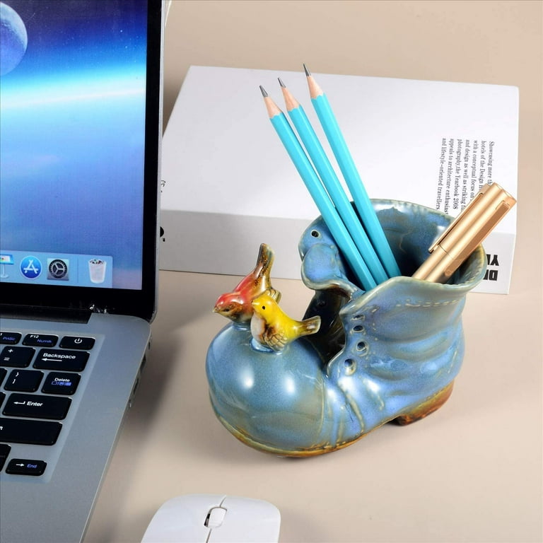 Pen Holder for Desk Cute - Ceramic Pencil Holder for Cool Work Desk  Accessories, Cute Office Supplies Gifts for Women and Men, Pen Pencil Cup  Decorations for Office Desk Decor 