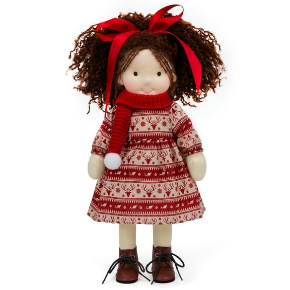 BlissfulPixie Waldorf Handmade Rag Doll - Personalized Collectors Plush Doll for Kids Birthday Present with Beautiful Present Box - Skylar 12"