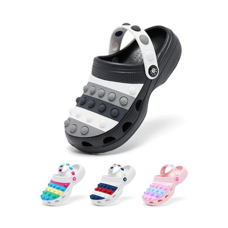 

Lopsie Little Big Kids Clogs Fidget Pad Style Slipper Slide on Garden Shoe for Boy Girl