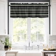 thumbnail image 5 of Retro Stripes Valances for Windows Beige Black Army Green Striped Vintage Rod Pocket Curtain Valance Window Treatment Short Curtains for Kitchen Living Room, 60"x18", 5 of 5