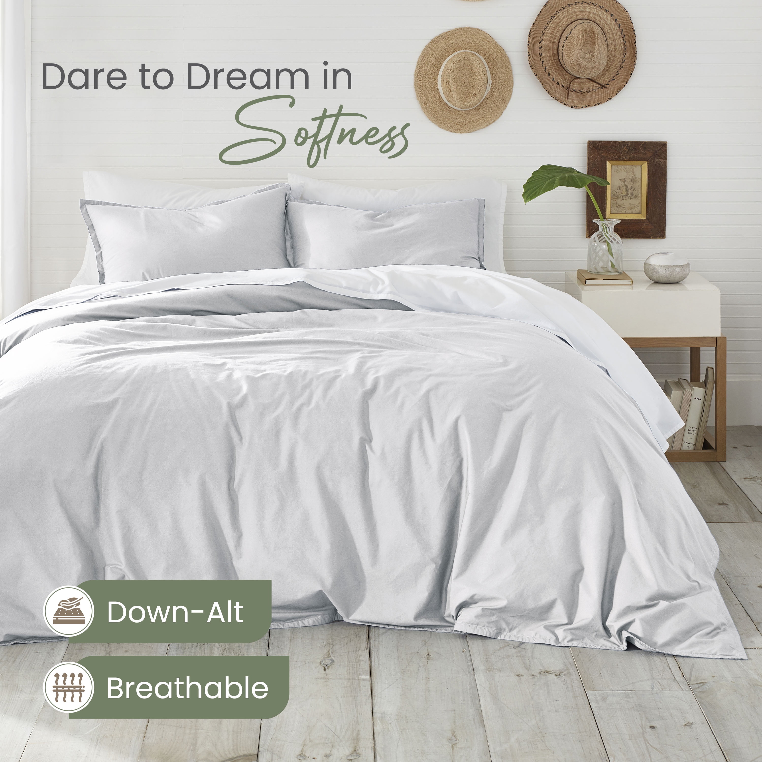 Martex EcoPure 3-Piece Organic Cotton White Solid Comforter Set, King – Comfort Wash