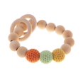 thumbnail image 3 of Brazalete de Ganchillo Teether Bebé Agarrar Juguete de Enfermería 4 perfke Pulsera de madera de Teether de los granos, 3 of 8