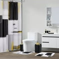 thumbnail image 7 of Black Bathroom Accessories Set with Shower Curtain, Rugs, Trash Can, Soap Dispenser and Dish, 7 of 7