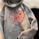 thumbnail image 1 of 2023Y2K Sudadera gótica oscura con cremallera de telaraña, sudadera con capucha de lana de estilo americano para otoño e invierno, prendas de vestir exteriores holgadas de estilo milenario, 1 of 5